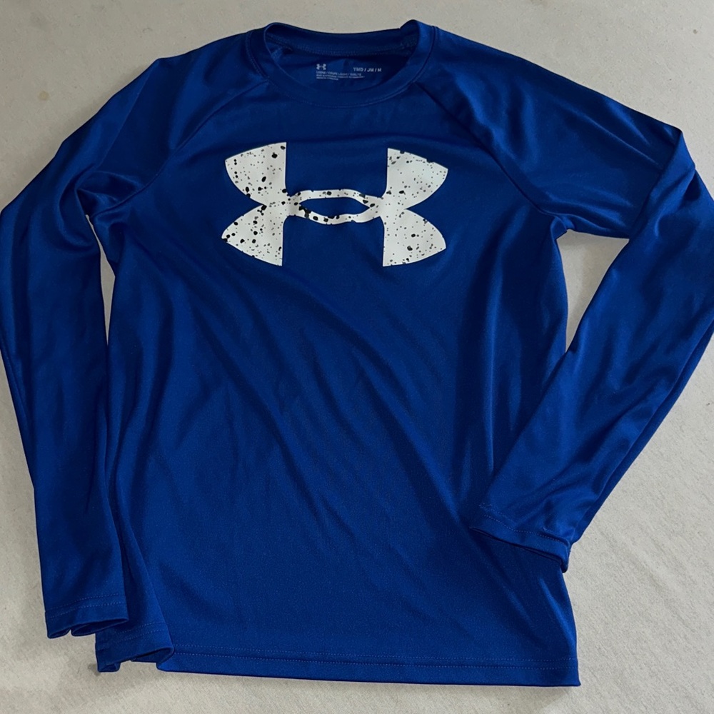 Kids Size Medium Under Armour Royal Blue Athletic Rashguard.